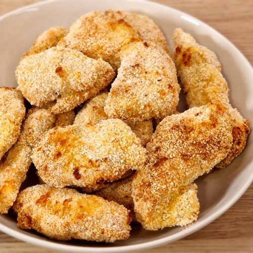 Parmezános csirke nuggets air fryerben sütve
