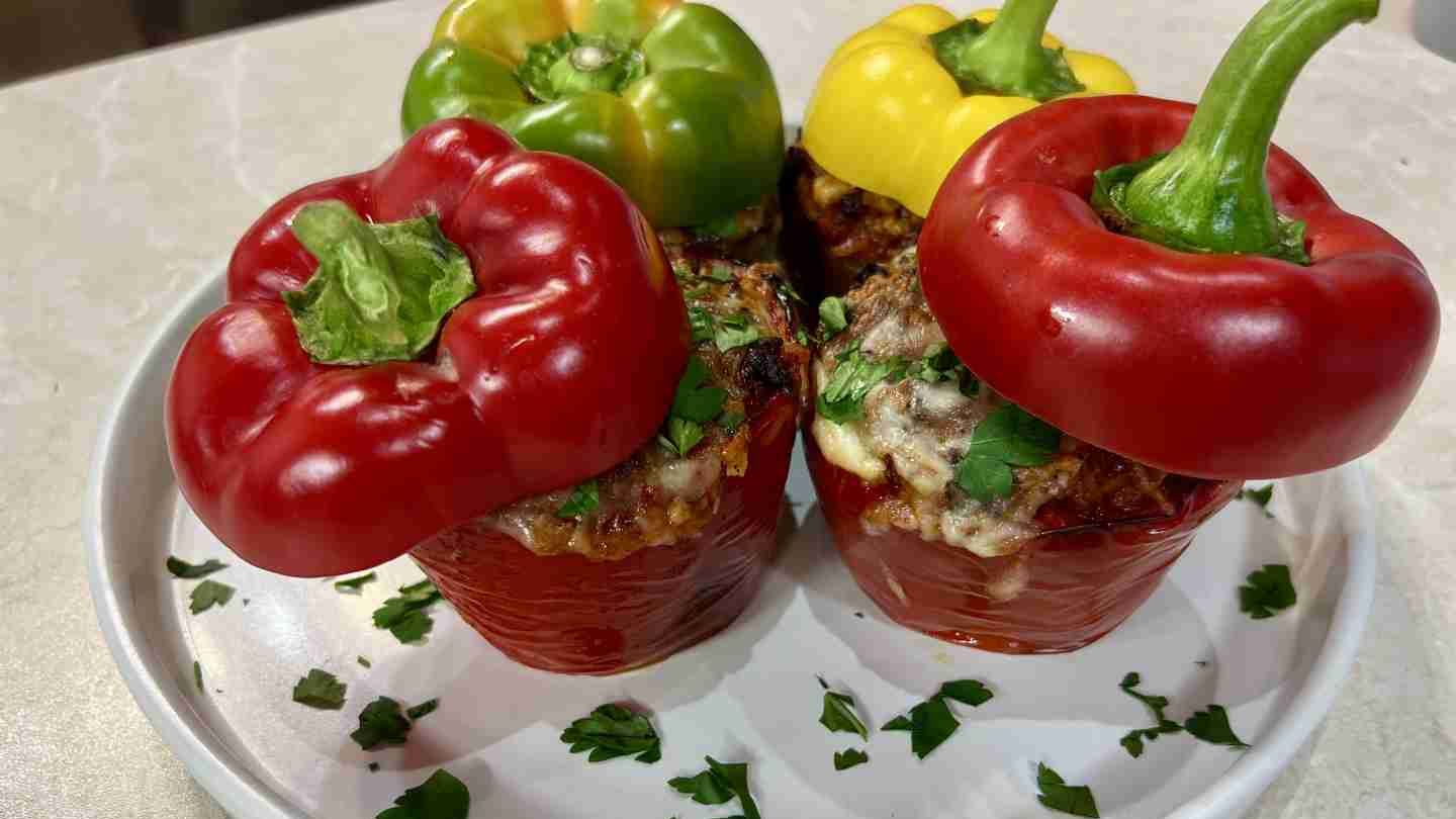 töltött kaliforniai paprika airfryerben