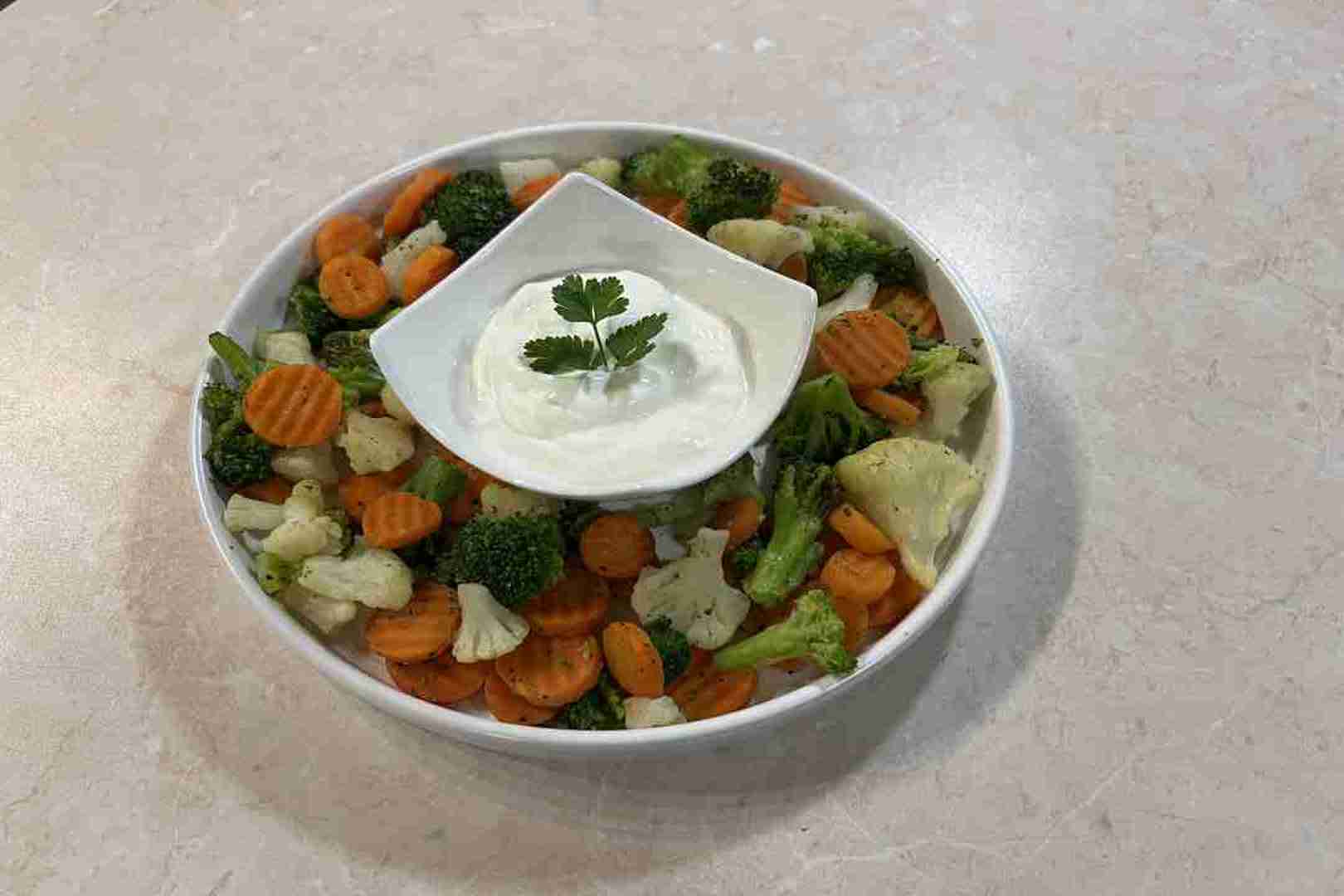 fagyasztott párolt zöldség airfryerben